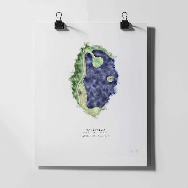 TPC Sawgrass Golf Gift – Personalised Print of 17th Hole of The Players Stadium Course