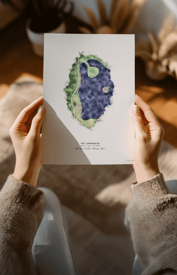 TPC Sawgrass Golf Gift – Personalised Print of 17th Hole of The Players Stadium Course