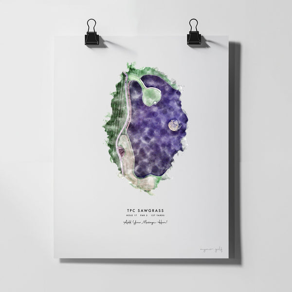 Hole in one golf gift, poster print of any golf course or golf hole