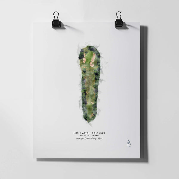 Little Aston Golf Gift – Personalised Print of Hole 13