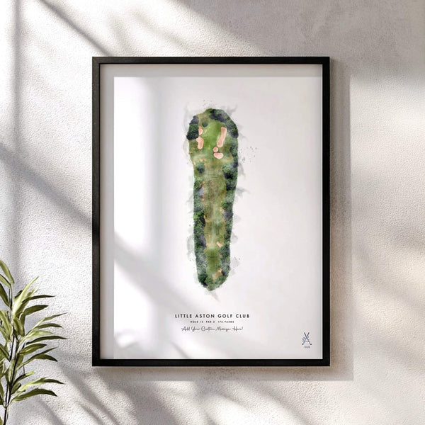 Little Aston Golf Gift – Personalised Print of Hole 13