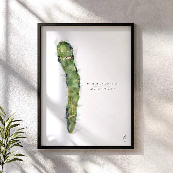 Little Aston Golf Gift – Personalised Print of Hole 16