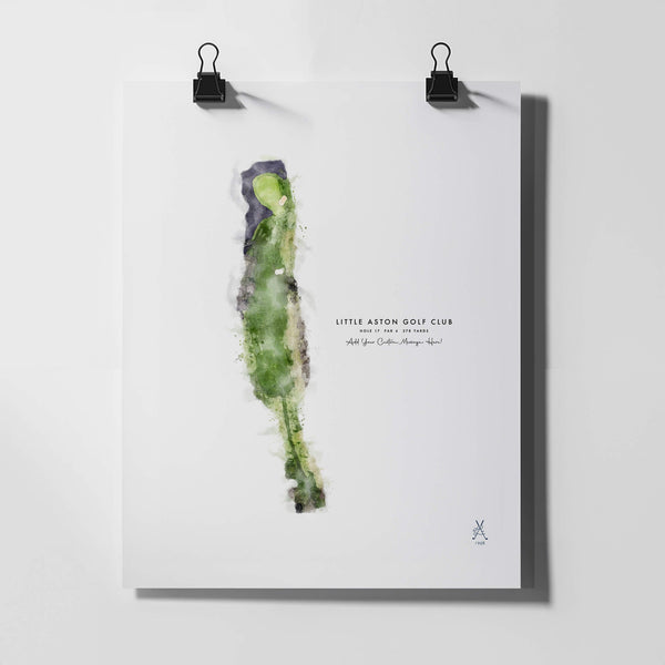 Little Aston Golf Gift – Personalised Print of Hole 17