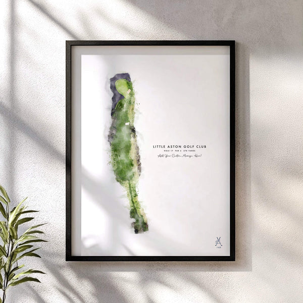 Little Aston Golf Gift – Personalised Print of Hole 17