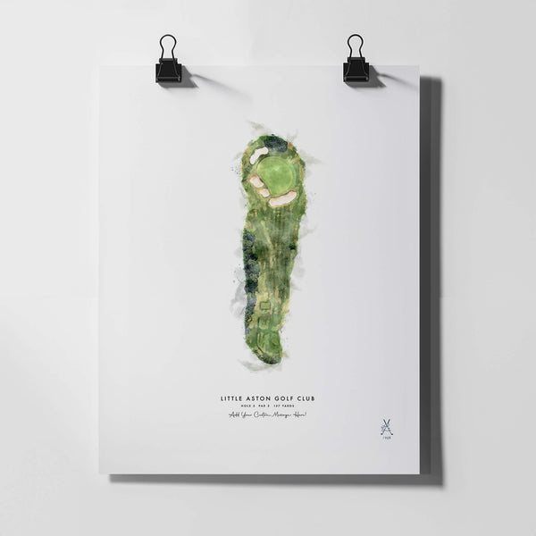 Little Aston Golf Gift – Personalised Print of Hole 5