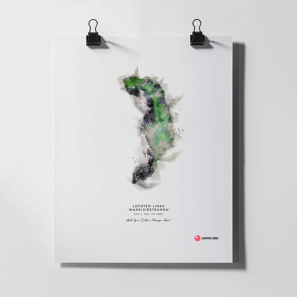 Lofoten Links – Personalised Print of Hole 3, Makkleirstranda