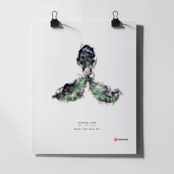 Lofoten Links – Personalised Print of Opening Three Holes