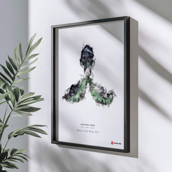 Lofoten Links – Personalised Print of Opening Three Holes