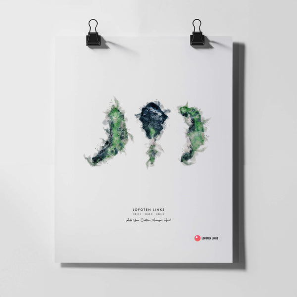 Lofoten Links – Personalised Print of Holes 1,2 and 3