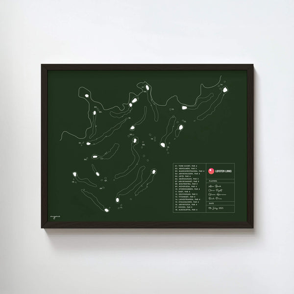 Lofoten Links Course Map – Personalised Golf Print