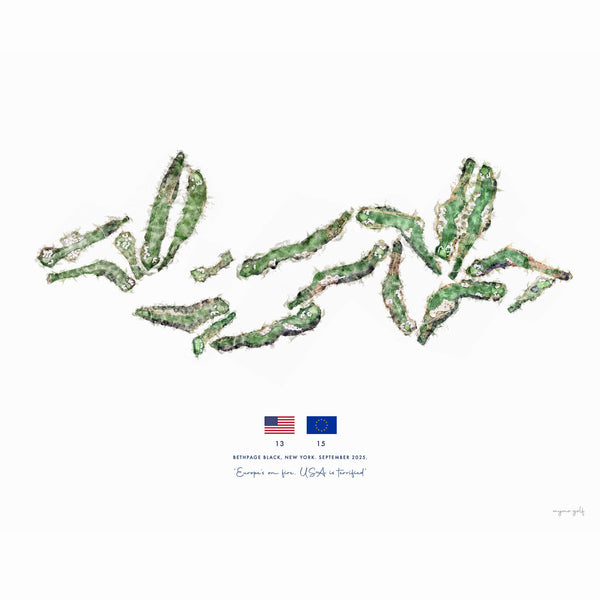Bethpage Black, Ryder Cup 2025 Gift – Custom Art Print Celebrating Europe’s Victory