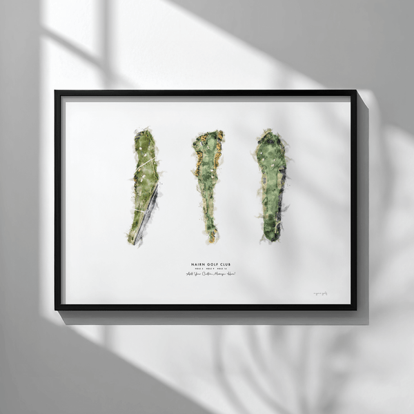 Nairn Golf Gift - Print of Holes 3, 9 and 14
