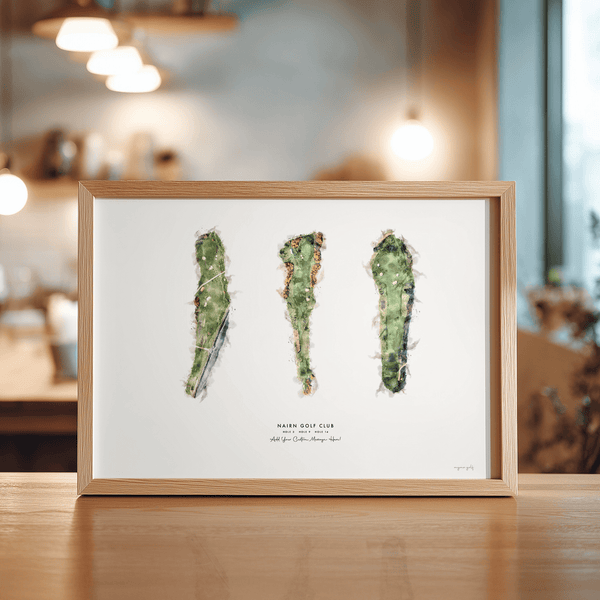 Nairn Golf Gift - Print of Holes 3, 9 and 14