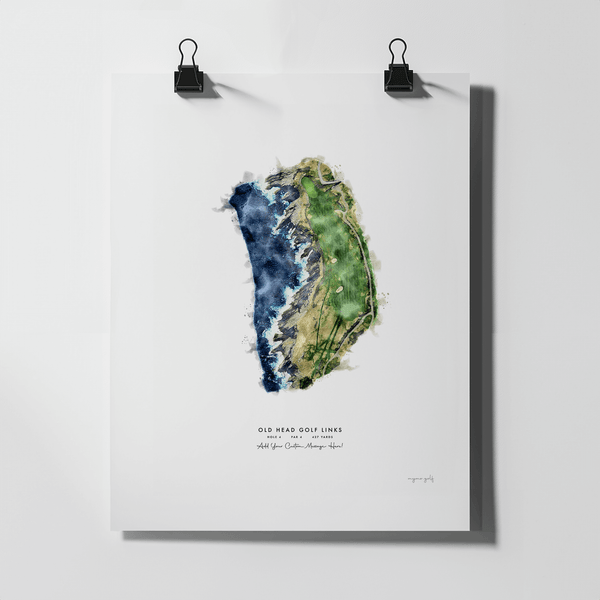 Old Head Golf Links Golf Gift - Print of Hole 4