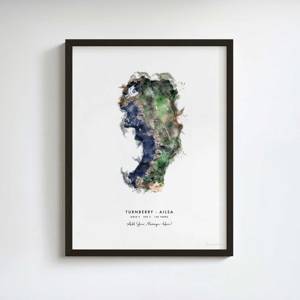 Turnberry Golf Gift – Personalised Print of Turnberry Ailsa