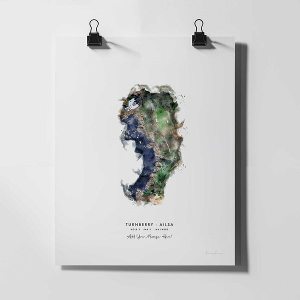 Turnberry Golf Gift – Personalised Print of Turnberry Ailsa