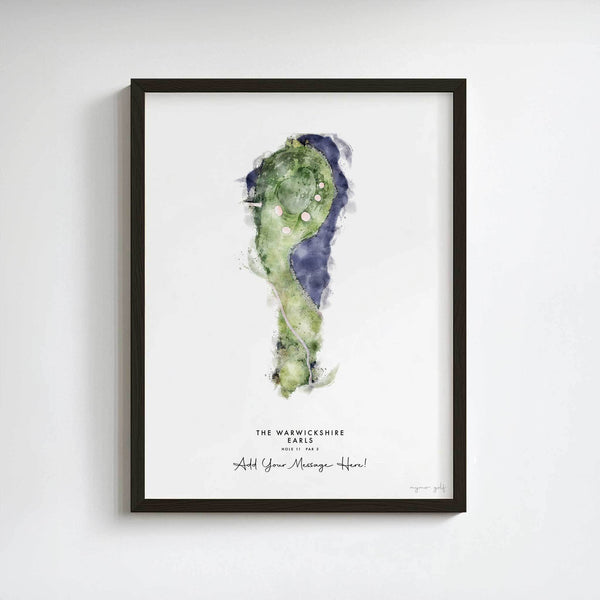 The Warwickshire Golf Gift – Personalised Print of Hole 11, Earls Course
