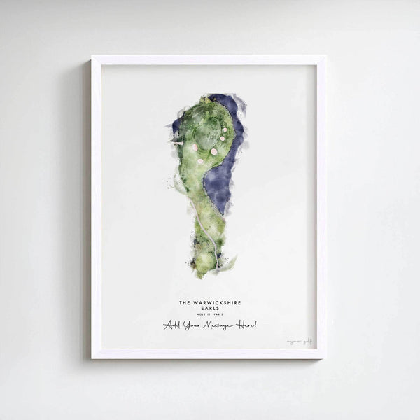 The Warwickshire Golf Gift – Personalised Print of Hole 11, Earls Course
