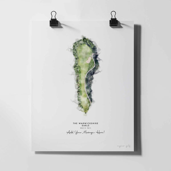 The Warwickshire Golf Gift – Personalised Print of Hole 13, Earls Course