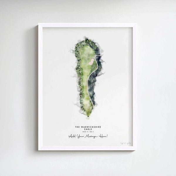 The Warwickshire Golf Gift – Personalised Print of Hole 13, Earls Course