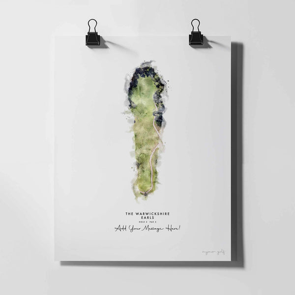 The Warwickshire Golf Gift – Personalised Print of Hole 2, Earls Course