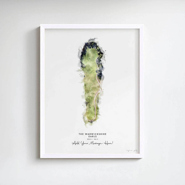 The Warwickshire Golf Gift – Personalised Print of Hole 2, Earls Course