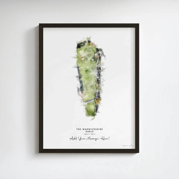The Warwickshire Golf Gift – Personalised Print of Hole 8, Earls Course