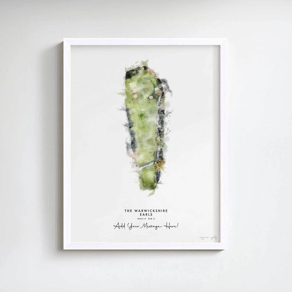 The Warwickshire Golf Gift – Personalised Print of Hole 8, Earls Course