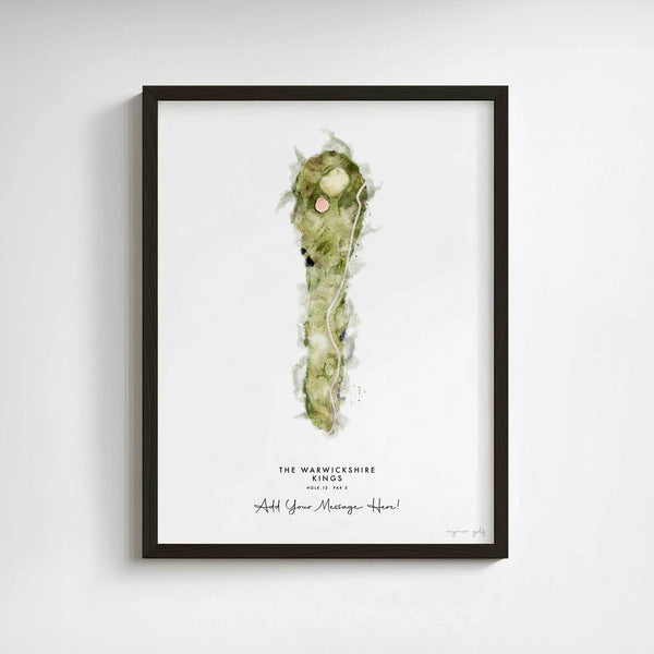 The Warwickshire Golf Gift – Personalised Print of Hole 12, Kings Course