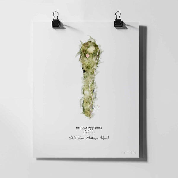 The Warwickshire Golf Gift – Personalised Print of Hole 12, Kings Course