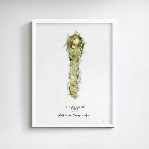The Warwickshire Golf Gift – Personalised Print of Hole 12, Kings Course