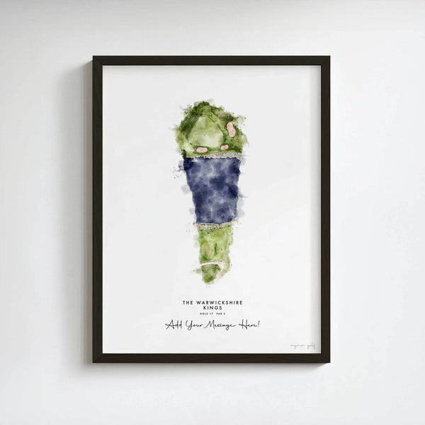 The Warwickshire Golf Gift – Personalised Print of Hole 17, Kings Course