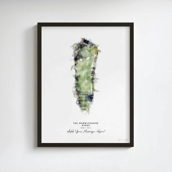 The Warwickshire Golf Gift – Personalised Print of Hole 4, Kings Course