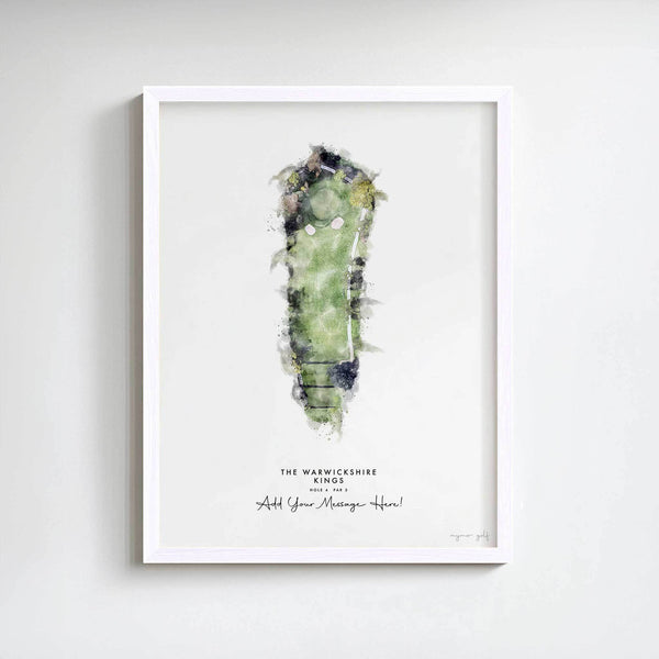 The Warwickshire Golf Gift – Personalised Print of Hole 4, Kings Course