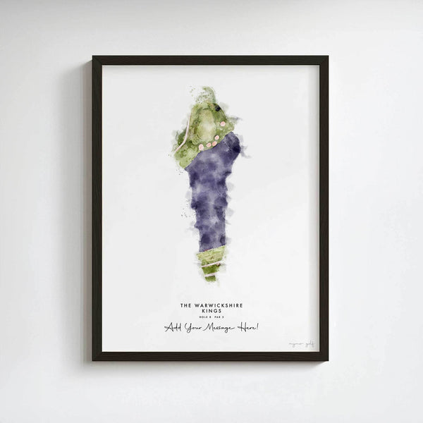 The Warwickshire Golf Gift – Personalised Print of Hole 8, Kings Course