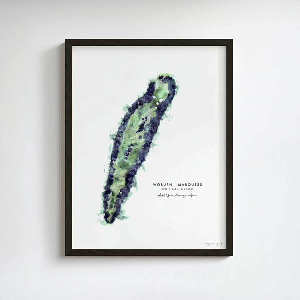 Woburn Golf Gift – Personalised Print of Hole 7, Marquess Course
