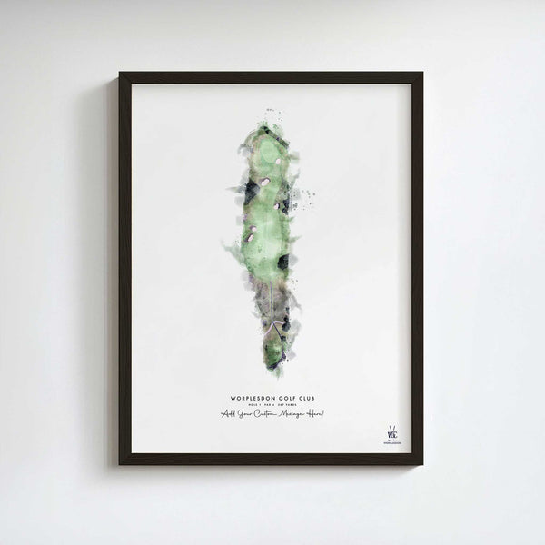 Worplesdon Golf Club – Personalised Print of Hole 1