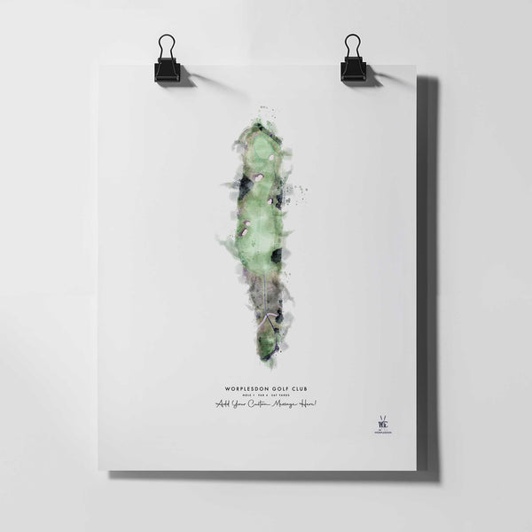 Worplesdon Golf Club – Personalised Print of Hole 1