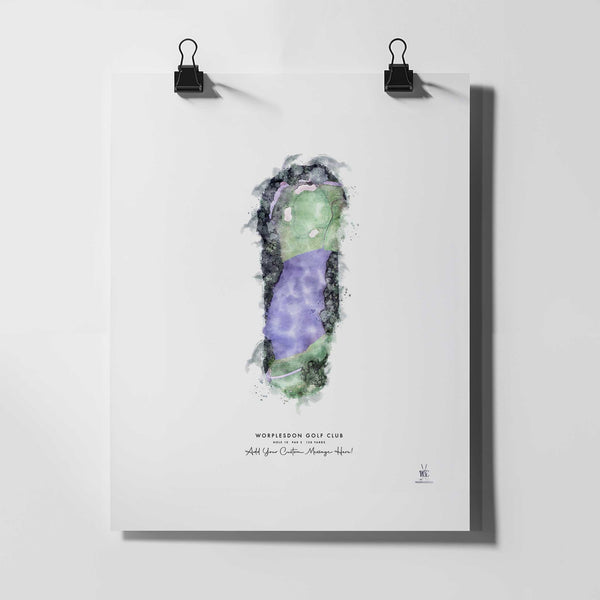 Worplesdon Golf Club – Personalised Print of Hole 10