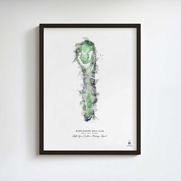 Worplesdon Golf Club – Personalised Print of Hole 13