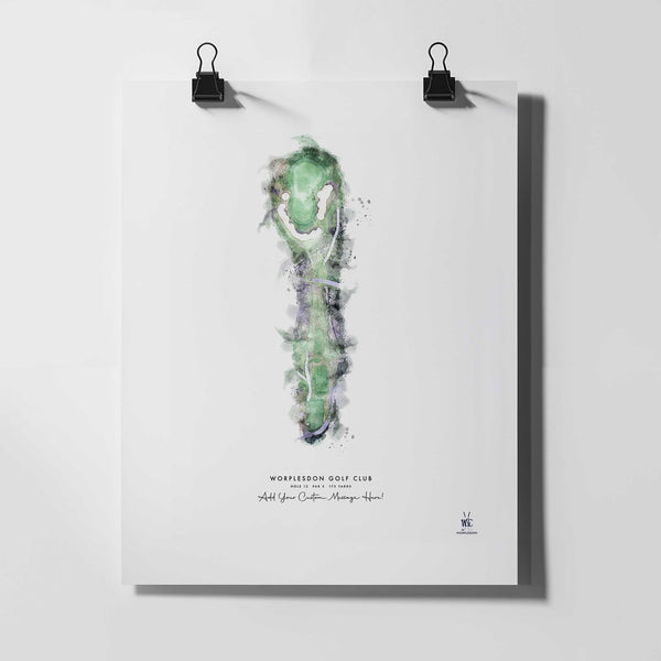 Worplesdon Golf Club – Personalised Print of Hole 13