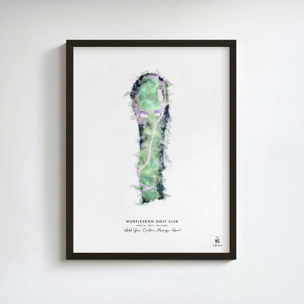 Worplesdon Golf Club – Personalised Print of Hole 16