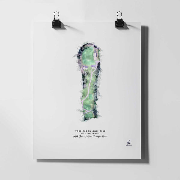Worplesdon Golf Club – Personalised Print of Hole 16