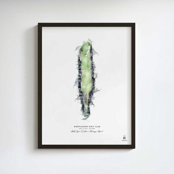Worplesdon Golf Club – Personalised Print of Hole 18