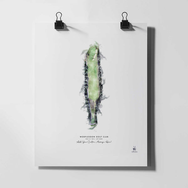 Worplesdon Golf Club – Personalised Print of Hole 18