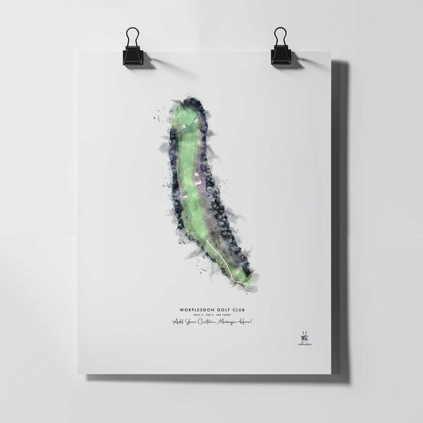 Worplesdon Golf Club – Personalised Print of Hole 5