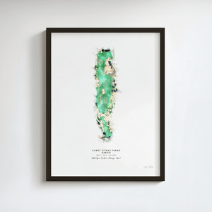 Citrus Farms Golf Gift - Print of Hole 1, Karoo golf art print in a black frame