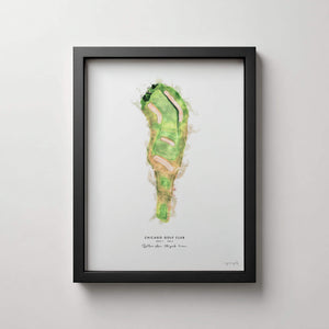 Chicago Golf Club Golf Gift - Print of Hole 3 "The Biarritz" golf art print