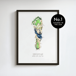 Cypress Point Club Golf Gift - Print of Hole 15 golf art print in a black frame