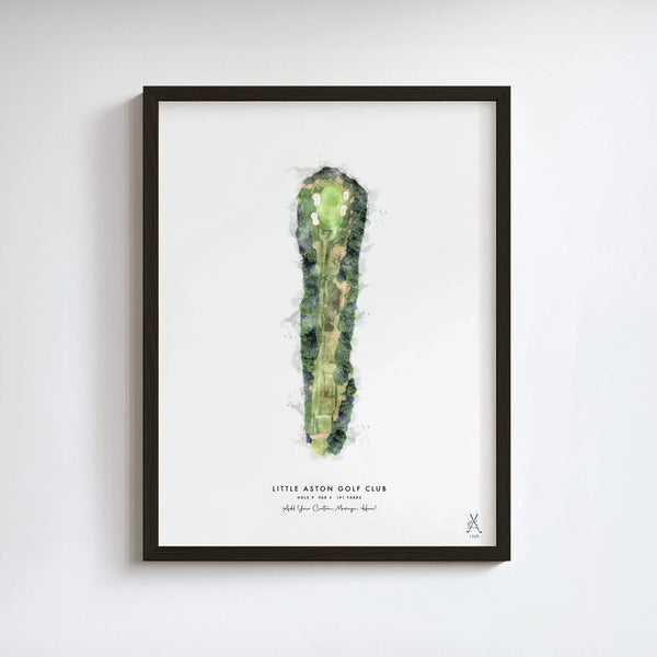 Little Aston Golf Gift – Personalised Print of Hole 9